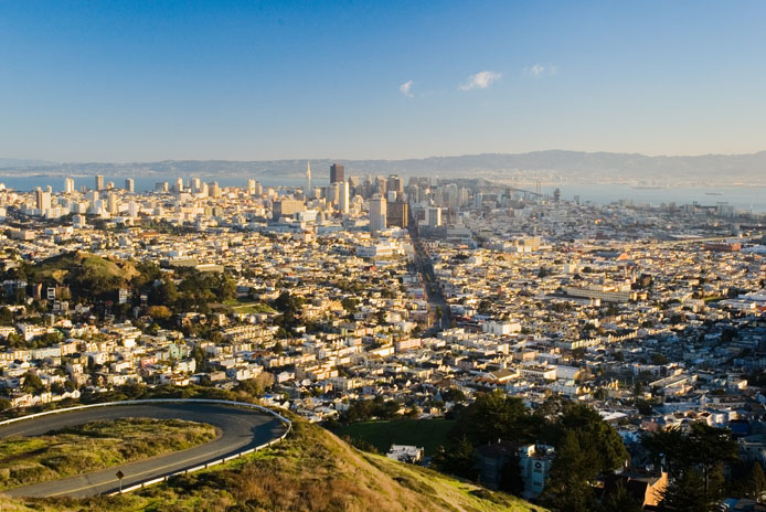 San Francisco Skyline, From Twin Peaks, CA