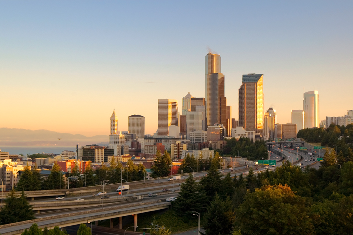 Seattle Skyline, Dawn 1, Washington