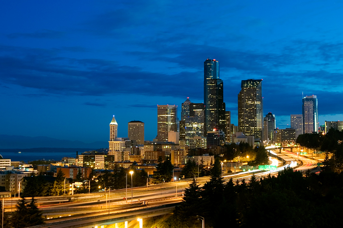 Seattle Skyline, Night 1, Washington