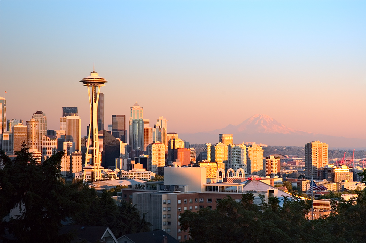 Seattle Skyline Sunset, Kerry Park, Washington  